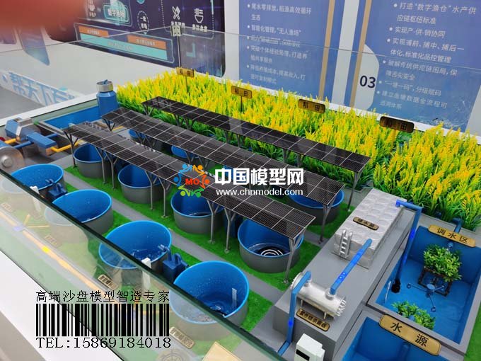 數(shù)字養(yǎng)殖沙盤(pán)模型，稻魚(yú)共生模式打造數(shù)字漁業(yè)樣板